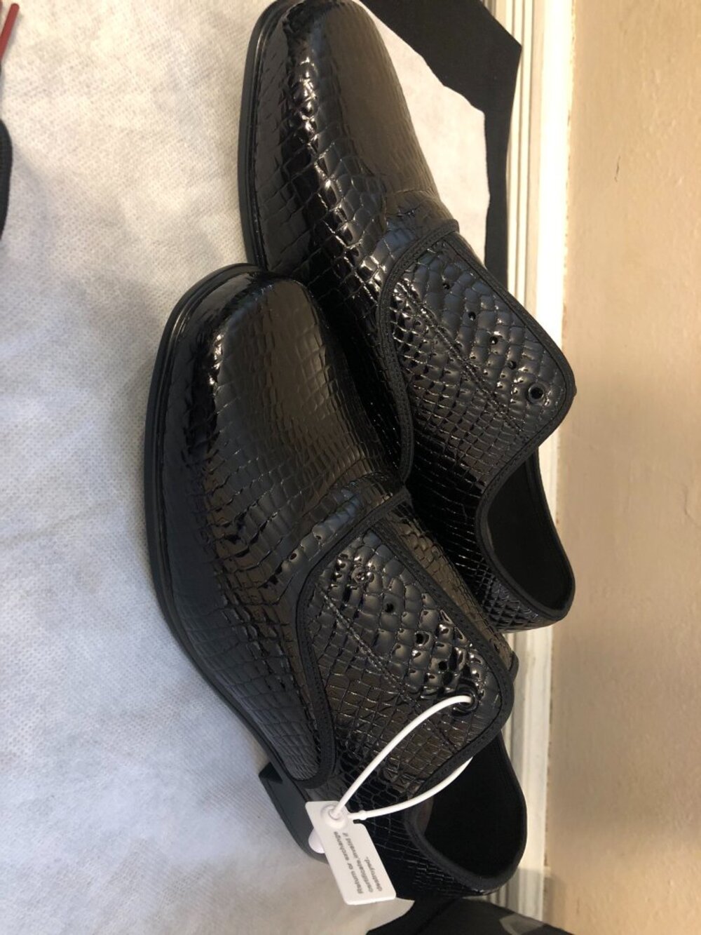 DanceandSway Mens Black Patent Croc Embossed Oxford Dance Shoes Sz 11 EU 43 - Picture 7 of 11